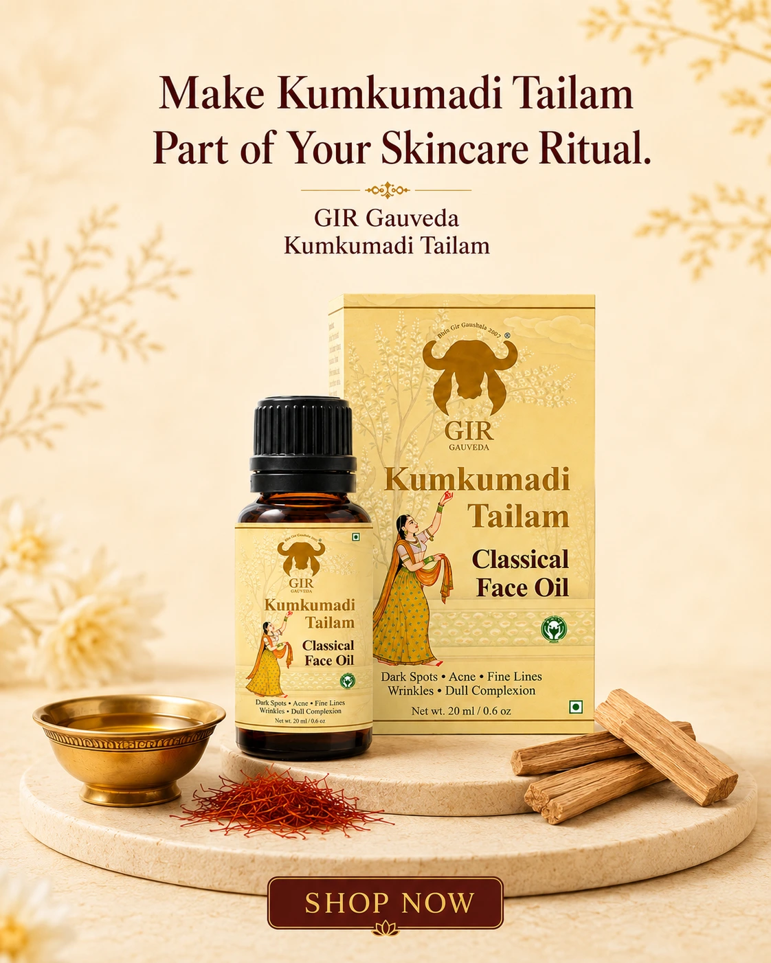 CLASSICAL FACE OIL (8) Kumkumadi Tailam Classical Face Oil 20ml – product image 8 of 8
