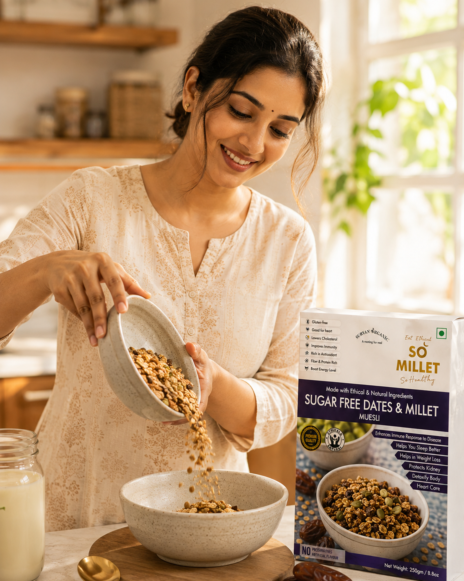 SUGAR FREE DATES & MILLET (5) Sugar Free Dates & Millet Muesli 250g – product image 5 of 9