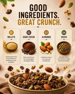 Dark Cocoa & Millets Muesli 250g – product image 3 of 8