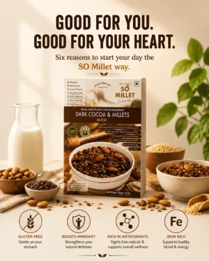 Dark Cocoa & Millets Muesli 250g – product image 7 of 8