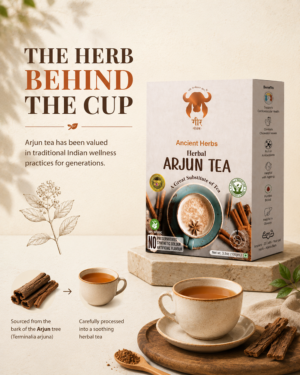 Caffeine-free Gaur Arjun Tea with Arjun tree bark