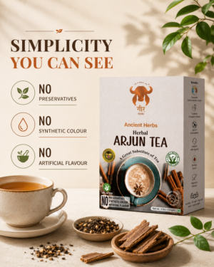 Prepared cup of Gaur Herbal Arjun Tea