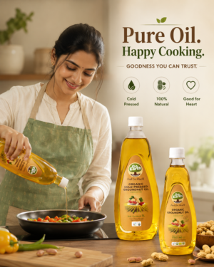 Go Earth groundnut oil used for cooking vegetables