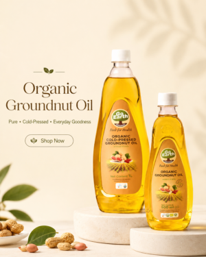 Go Earth Organic Cold-Pressed Groundnut Oil 500 ml and 1 L bottles