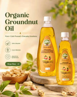 Go Earth Organic Groundnut Oil 500 ml and 1 L packaging