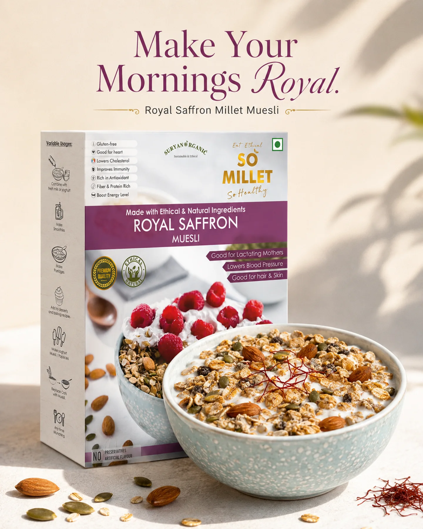 royal-saffron-millet-muesli-250g-02 Royal Saffron Millet Muesli 250g – product image 2 of 12
