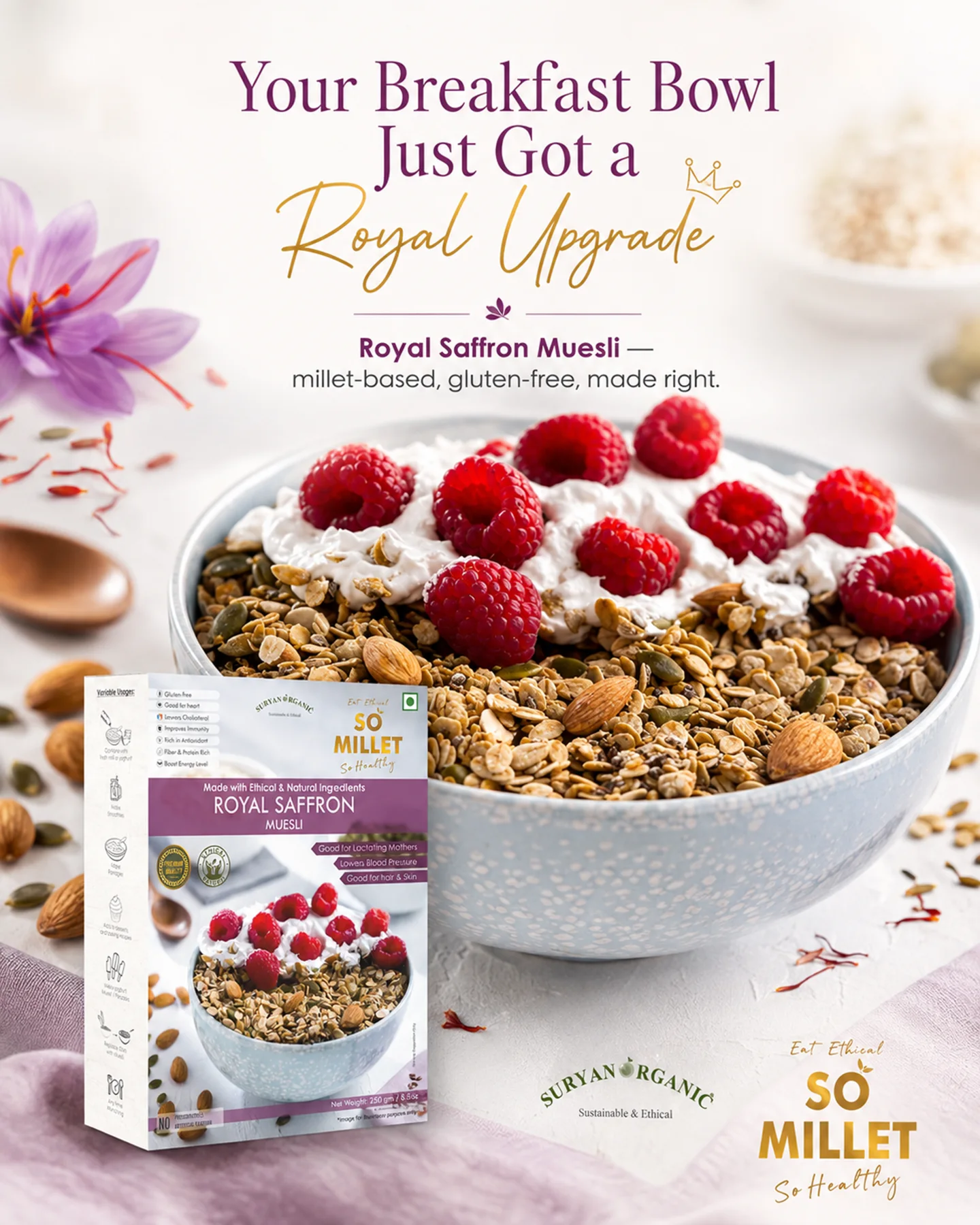 royal-saffron-millet-muesli-250g-03 Royal Saffron Millet Muesli 250g – product image 3 of 12