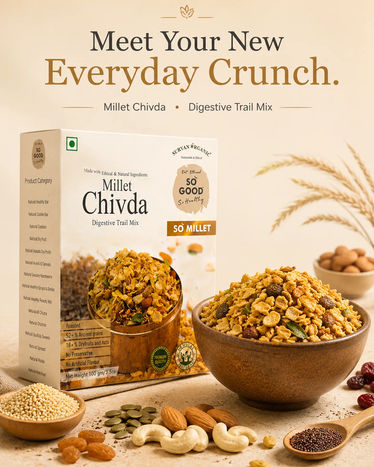 So Good Millet Chivda Digestive Trail Mix 100g – product image 1 of 9